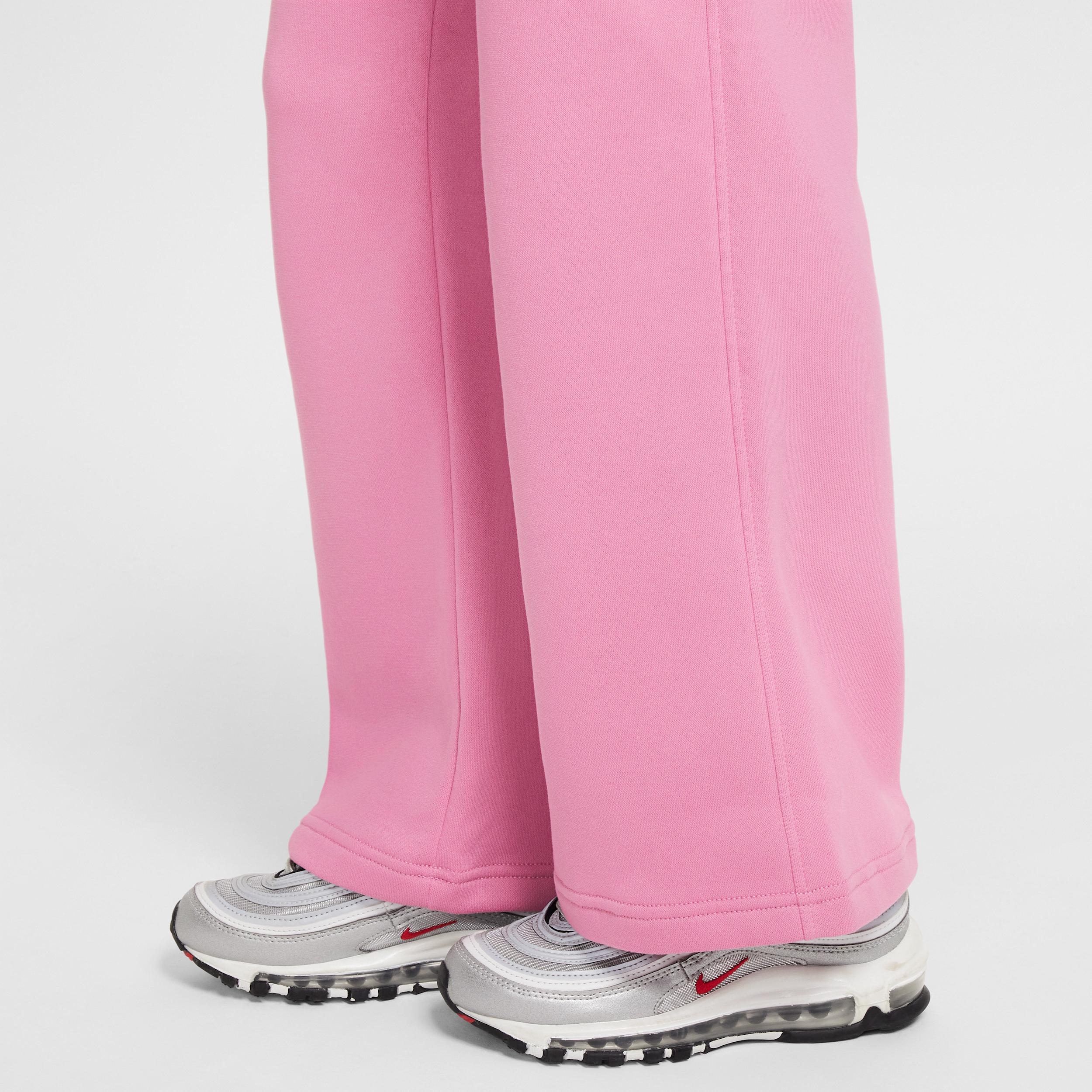 Girls 7-16 Nike Sportswear Club Fleece Wide-Leg Pants, Girl's, Size: Large, Pink Product Image