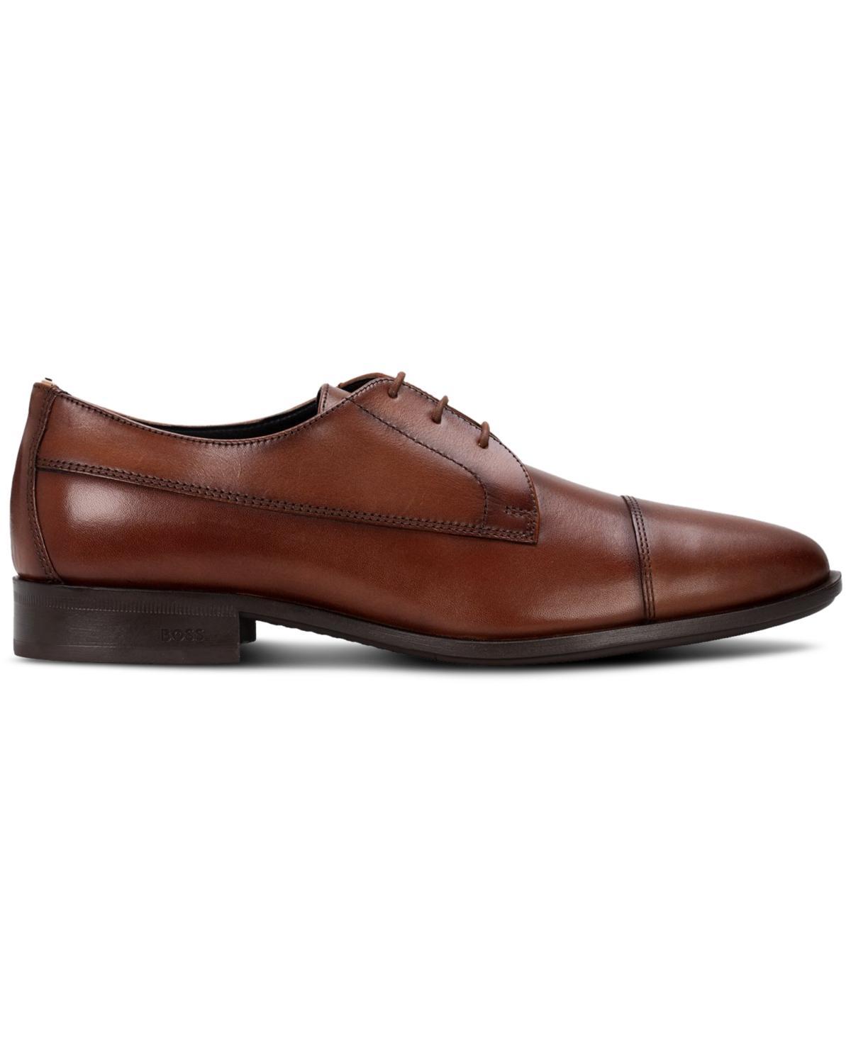BOSS Colby Smooth Leather Derby Dress Shoes Storm) Men's Lace Up Wing Tip Shoes Product Image