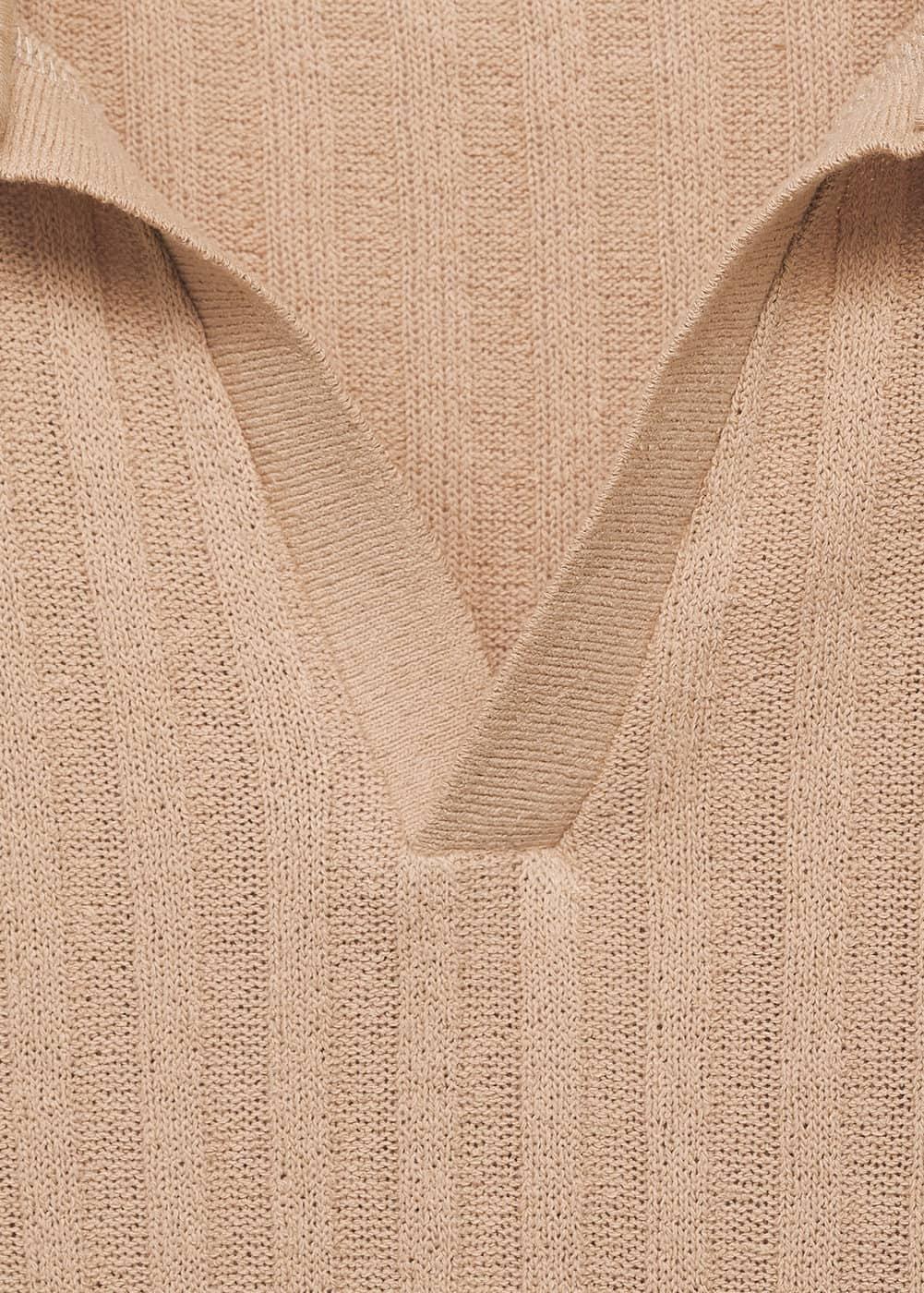 Regular-fit ribbed cotton polo shirt - Men | MANGO USA Product Image