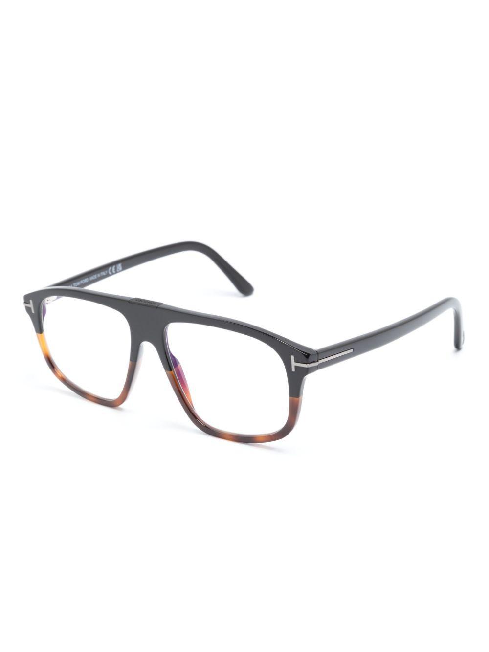 TOM FORD Oversize-frame Tortoiseshell-effect Glasses In Black Product Image