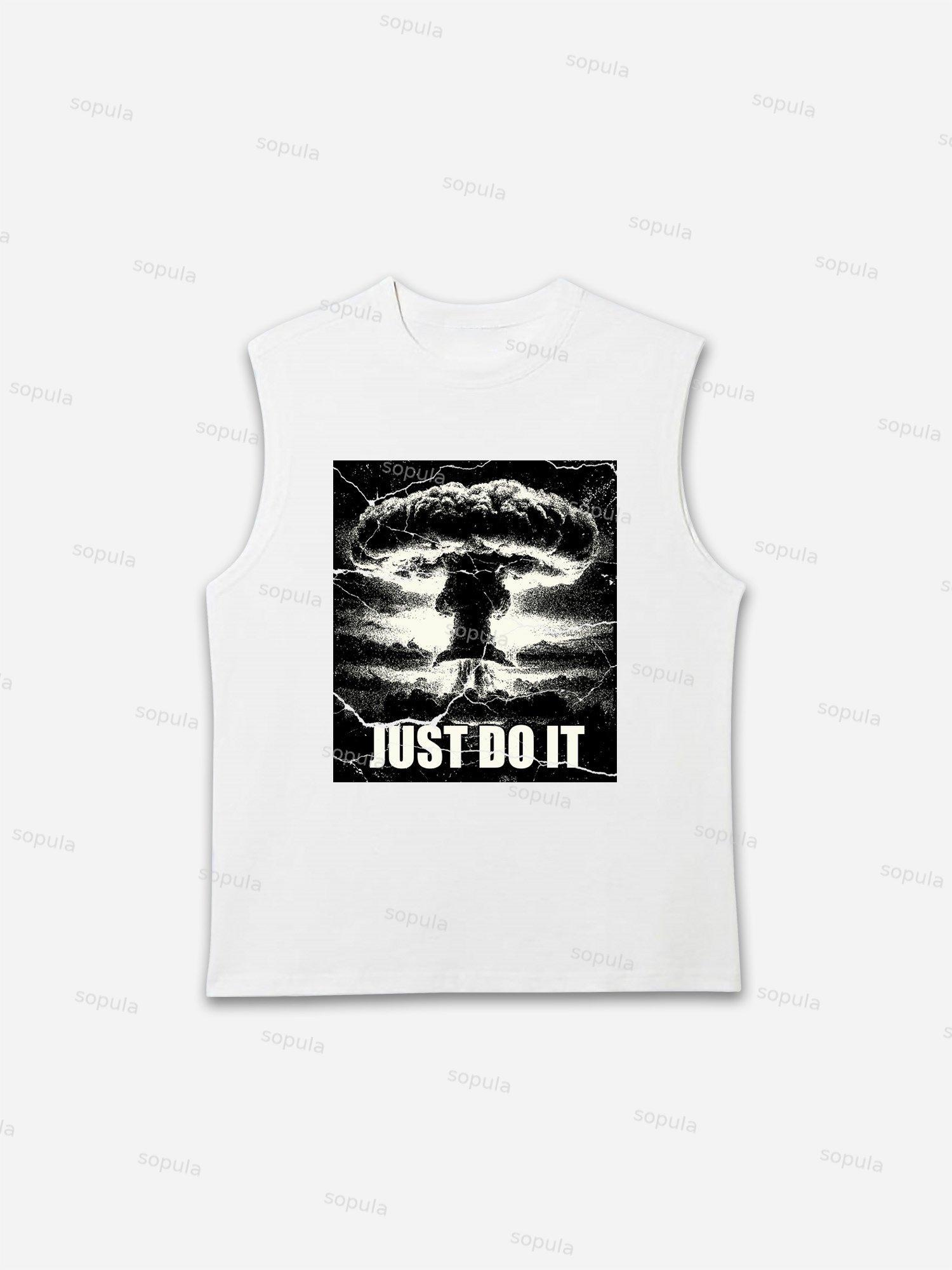 Just Do It Old Vintage Mushroom Cloud Graphic Tank Top Product Image