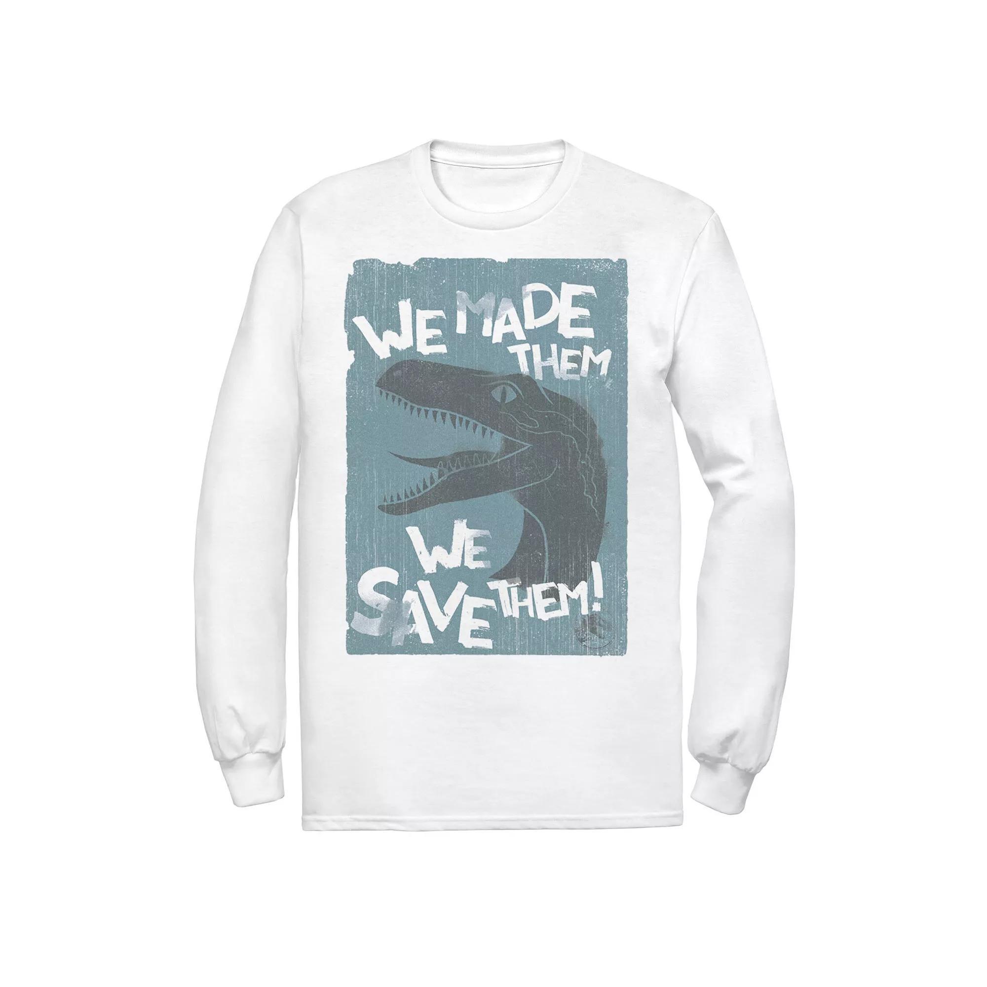 Men's Jurassic World 2 "We Made Them, We Save Them!" Tee, Size: Small, White Product Image