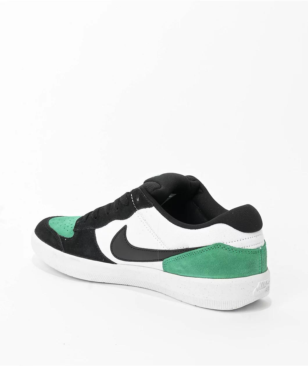 Nike SB Force 58 White, Stadium Green & Black Skate Shoes Product Image