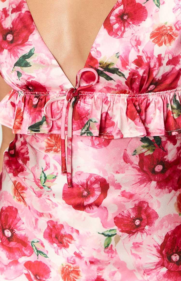 Meluse Pink Floral Mini Dress Product Image