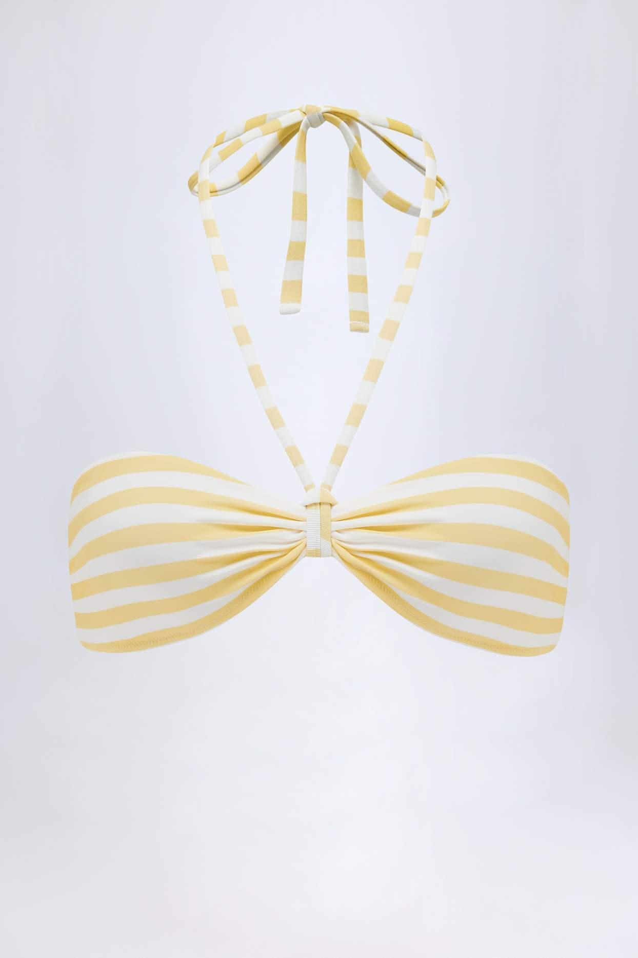 Multiway Bikini Top in Lemon Yellow Stripe Product Image