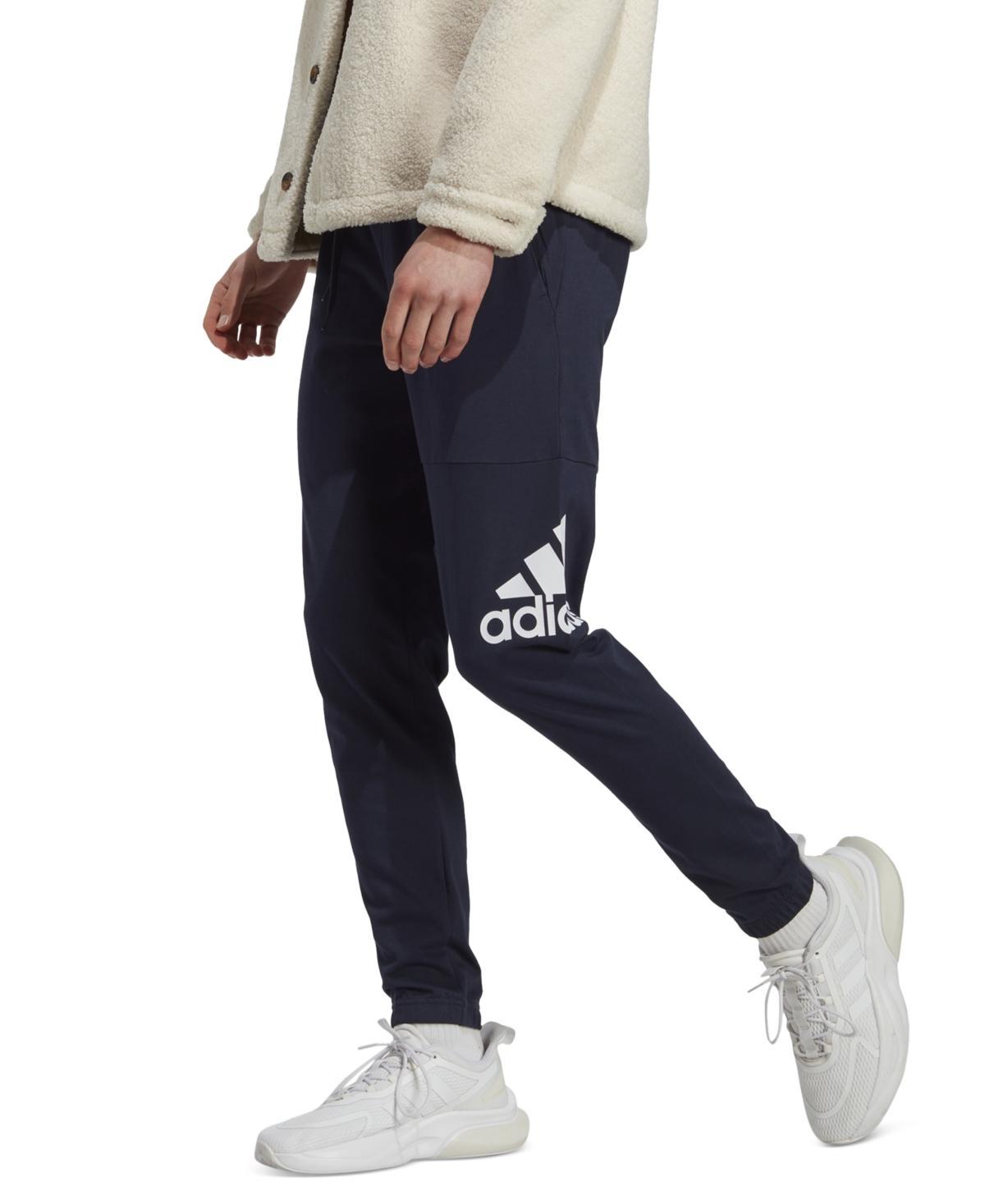Big & Tall adidas Essentials Badge of Sport Jersey Tapered Pants, Men's, Size: 3XL Tall, Black Product Image