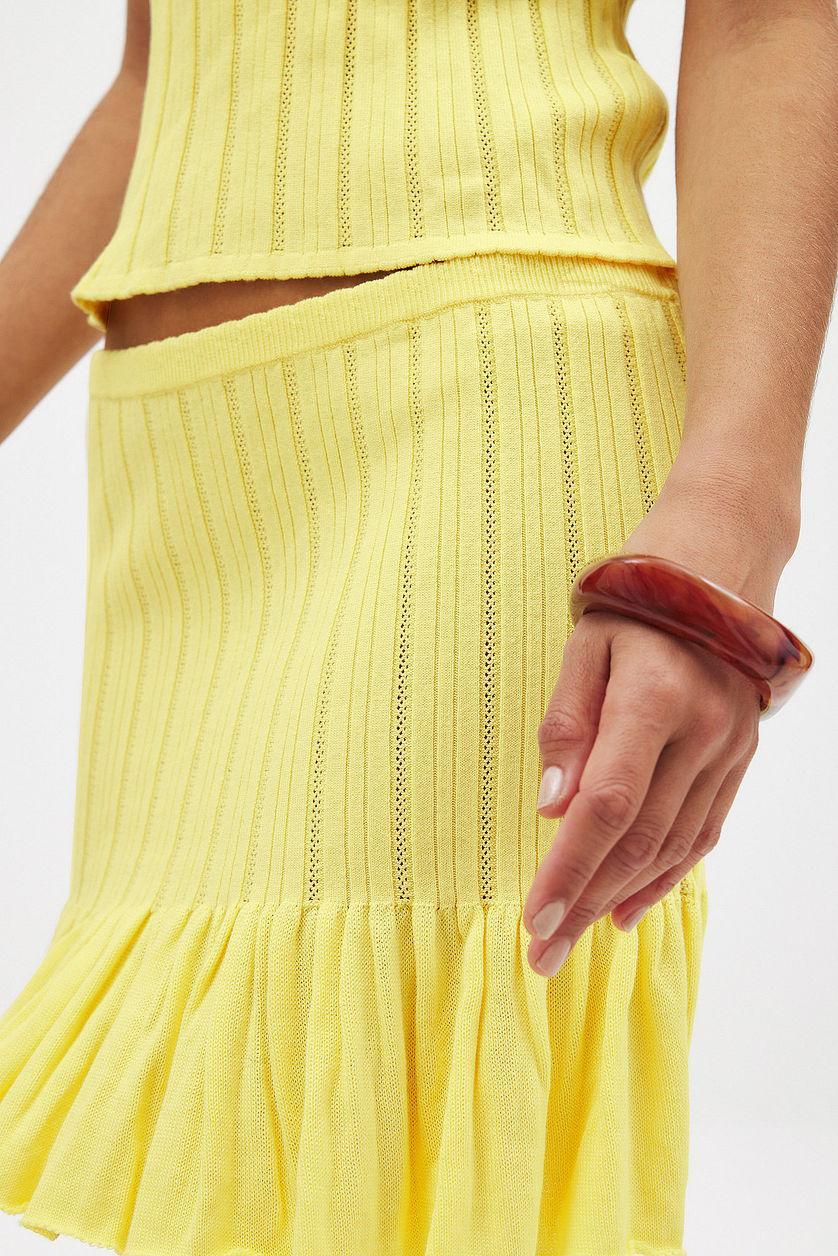 Knitted Mini Frill Skirt Product Image