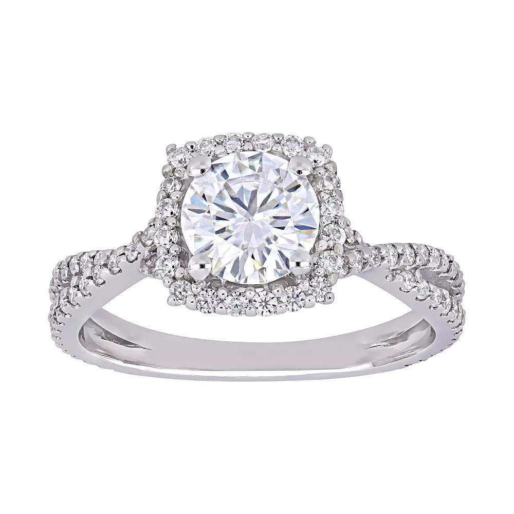 Stella Grace 10k White Gold Lab Created Moissanite Engagement Ring, Women's, Size: 4.50, 10k Whgold Product Image