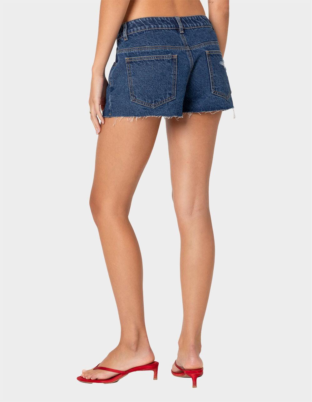 EDIKTED Fern Mid Rise Denim Shorts Product Image
