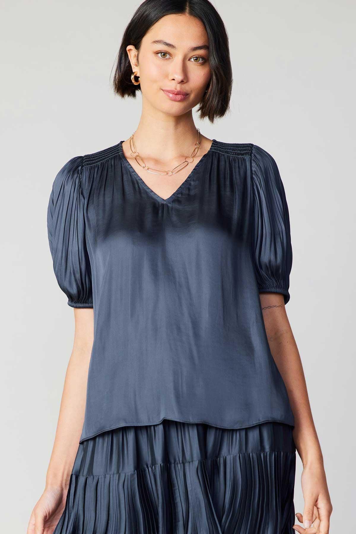 FINAL SALE Nova Pleated Puff Sleeve Top Product Image
