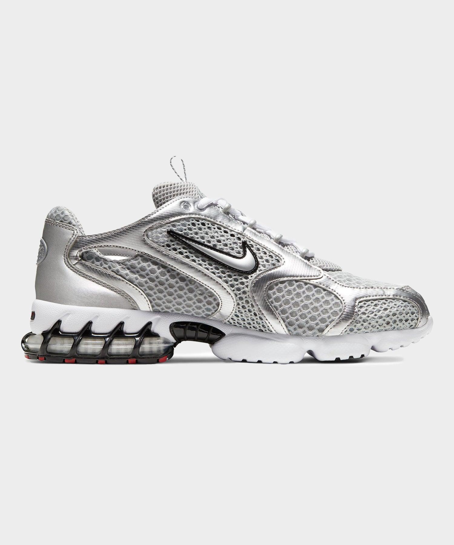 Nike Air Zoom Spiridon Cage in Smoke Grey / Metallic Silver Product Image