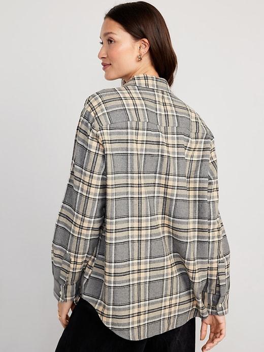 Loose Flannel Boyfriend Shirt Product Image