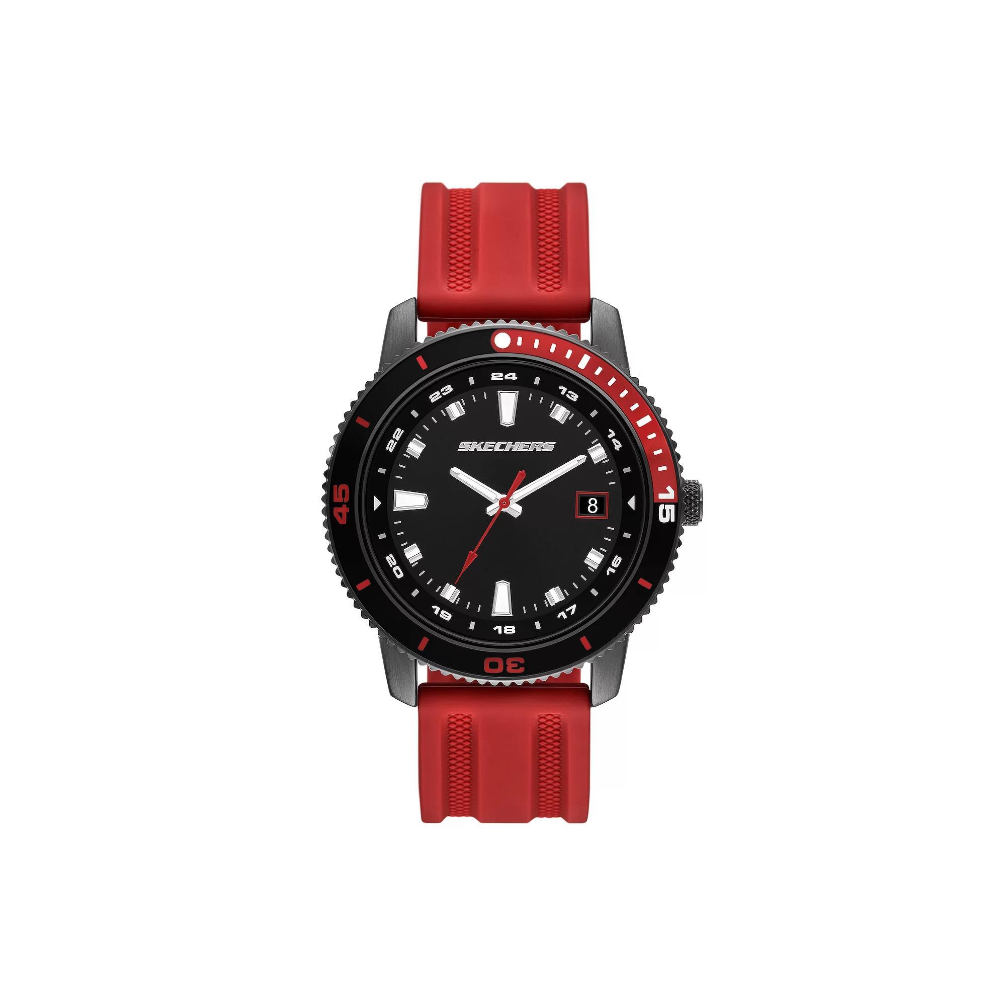 Skechers® Lachman Men's Silicone Watch, Size: 46MM, Red Product Image