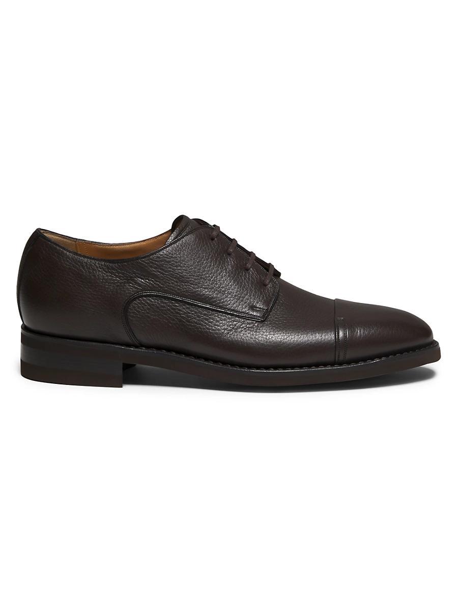 Mens Scrivas Leather Cap-Toe Derby Shoes Product Image