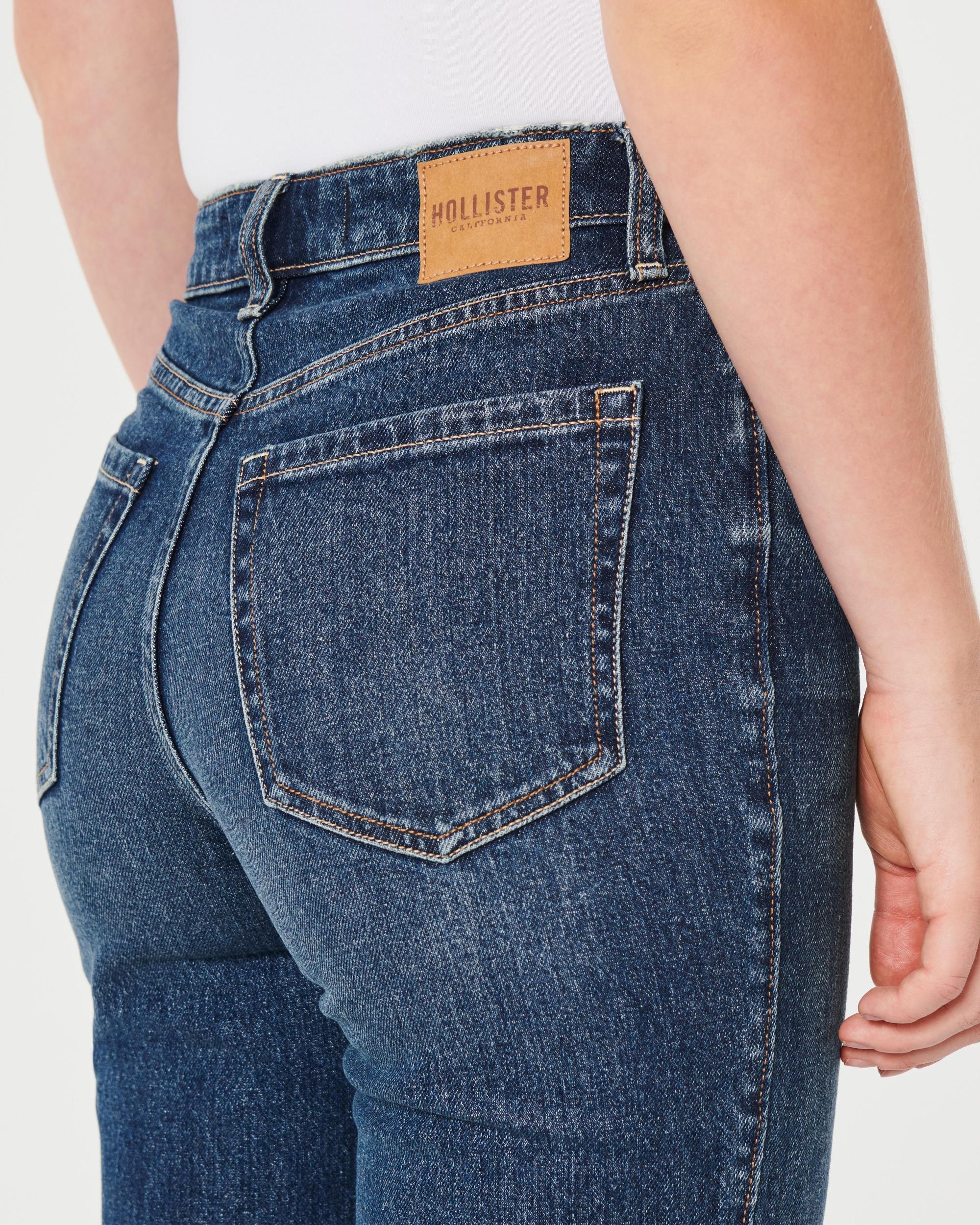 Ultra High-Rise Dark Wash 90s Straight Jeans Product Image