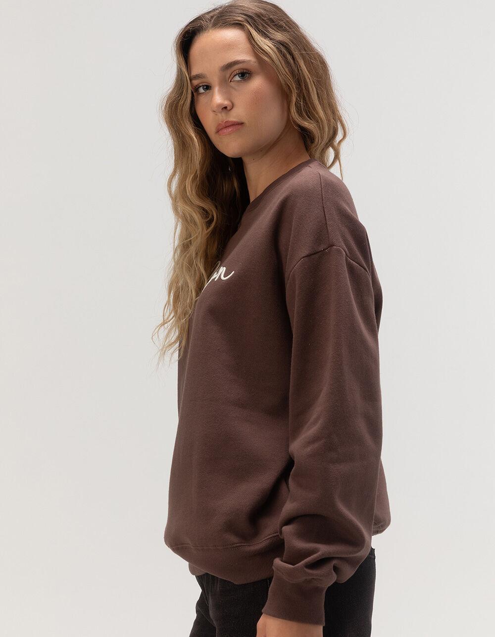RSQ Womens Boston Crewneck Sweatshirt - BROWN Product Image