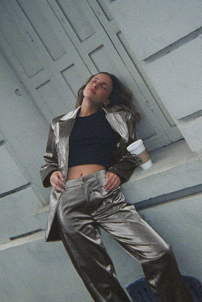 Boxy Silver Blazer Product Image