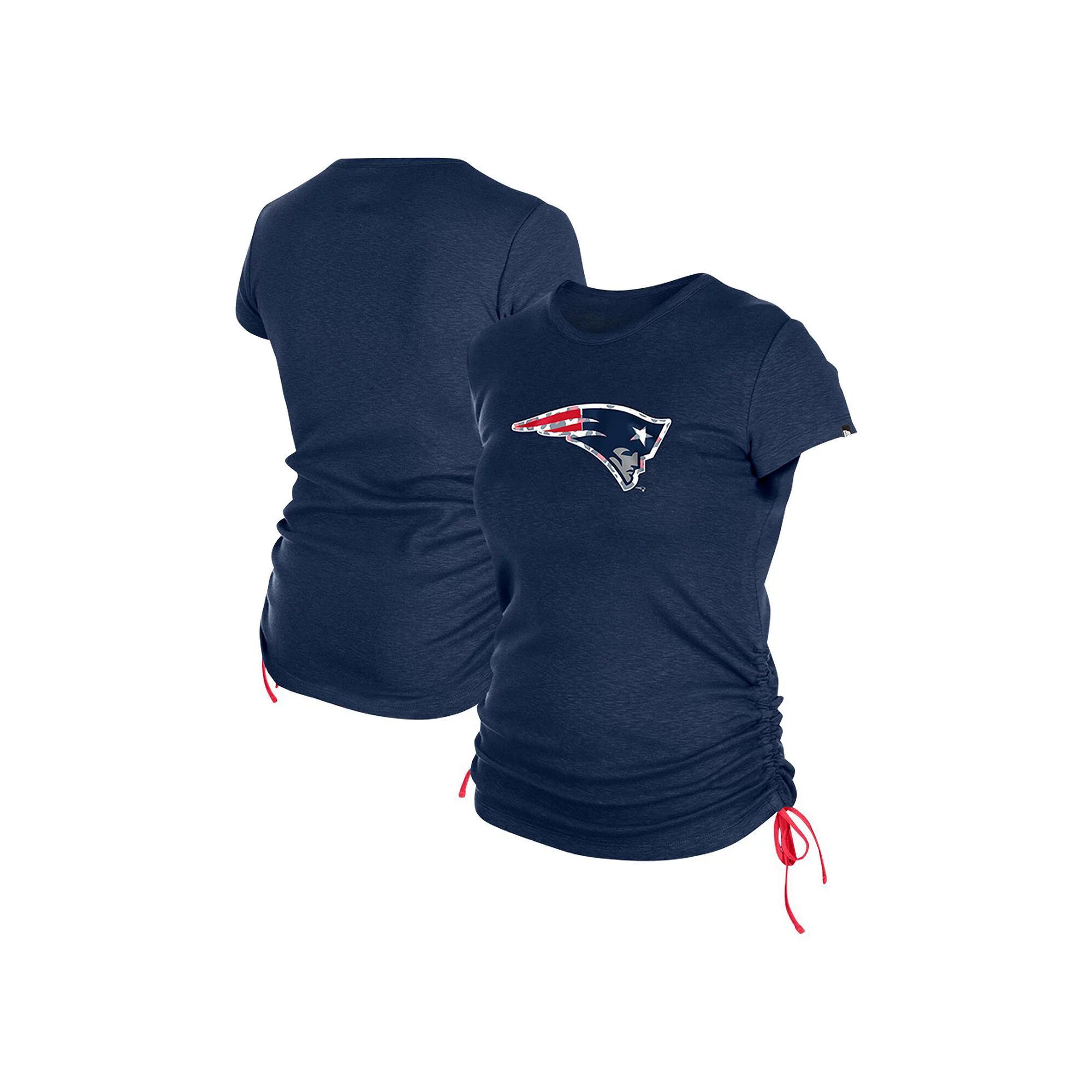 Women's New Era Royal New York Giants Ruched Side T-Shirt, Size: Medium, Blue Product Image