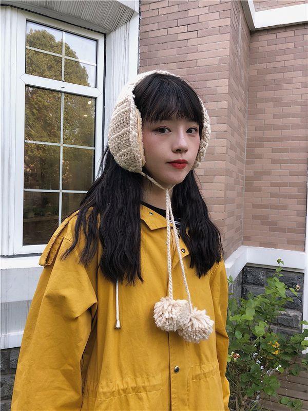 Pom Pom Knit Earmuffs Product Image