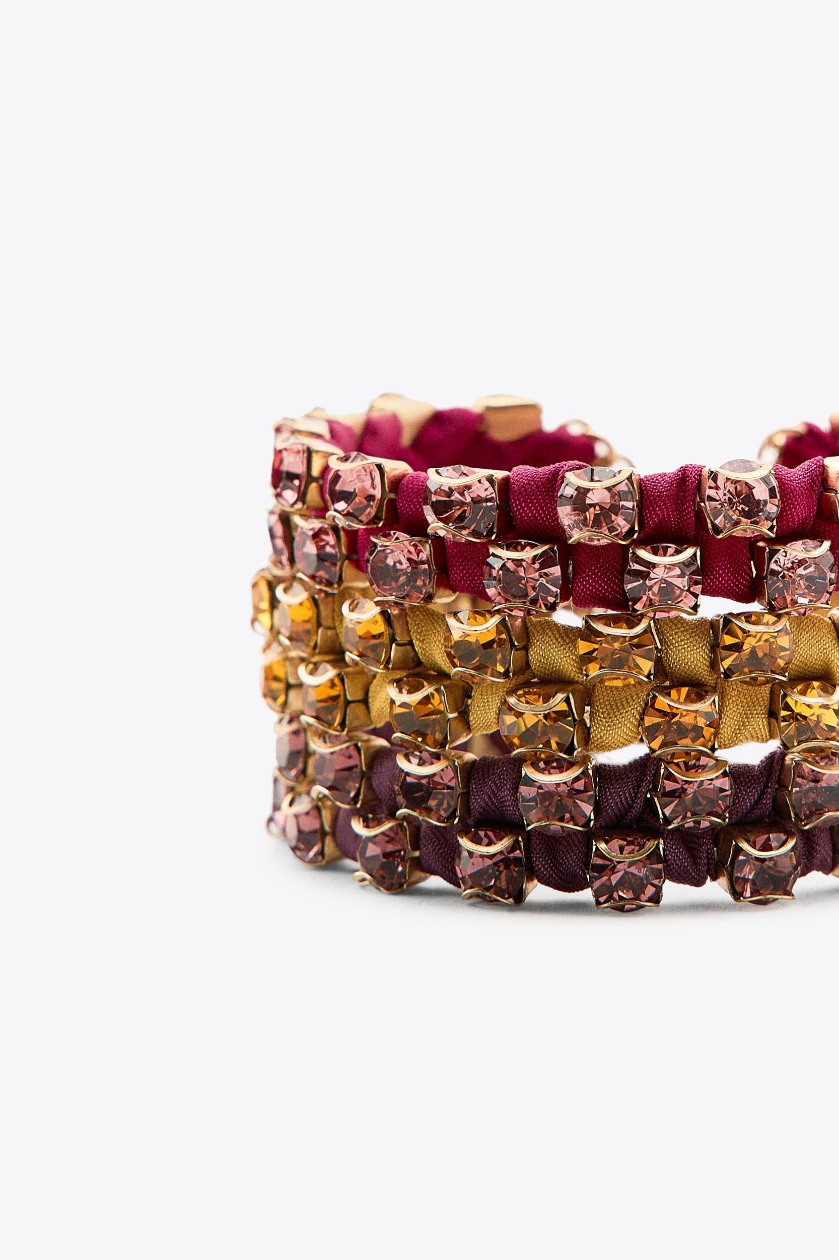 3-PACK OF WOVEN JEWEL BRACELETS Product Image