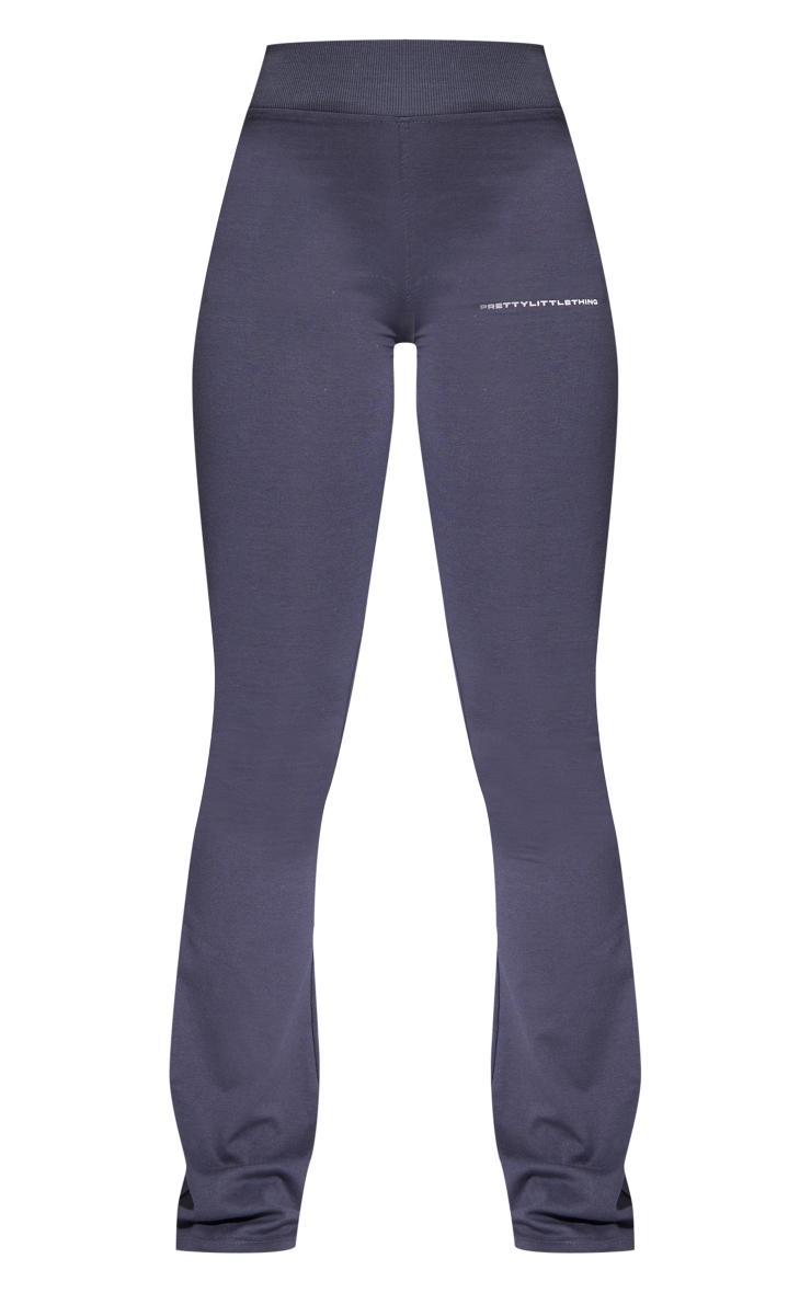 PRETTYLITTLETHING Charcoal Printed Flared Pants Product Image