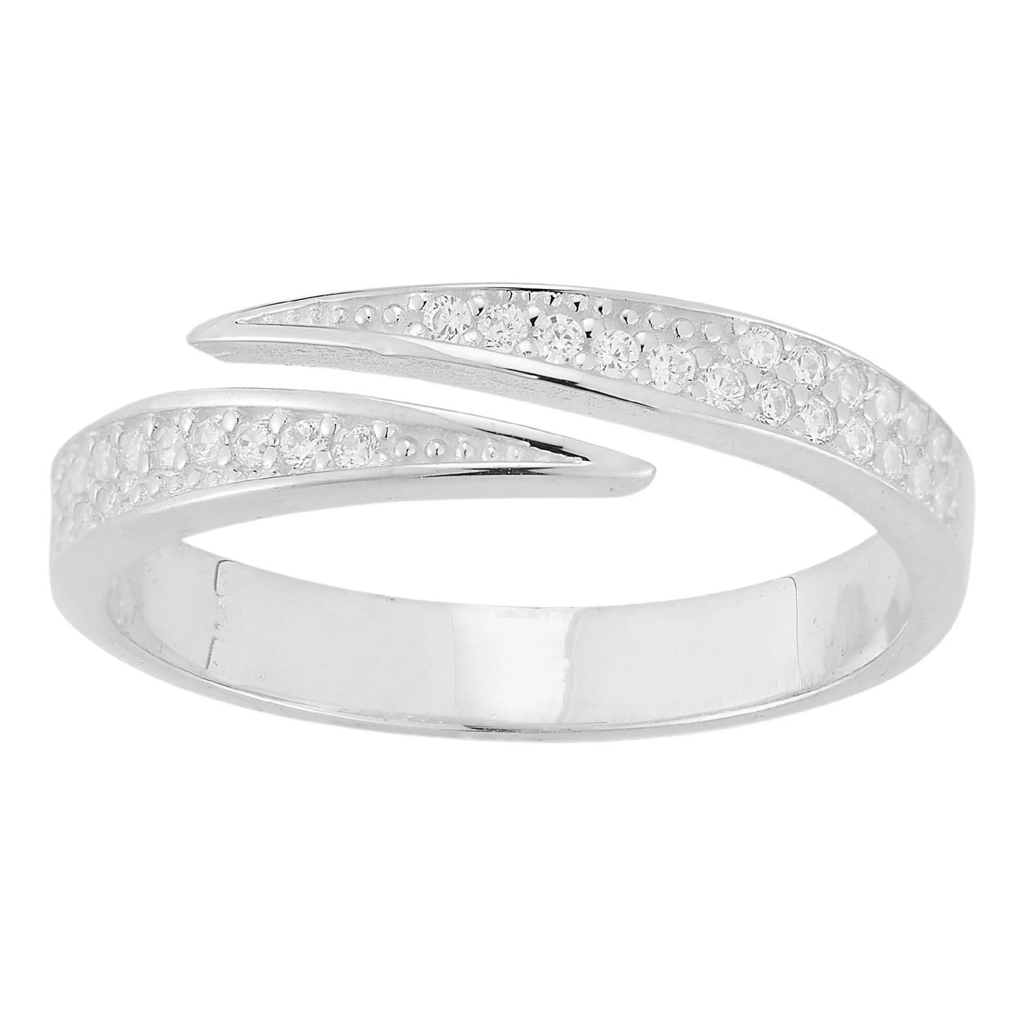 Sunkissed Sterling Sterling Silver Cubic Zirconia Bypass Ring, Women's, Size: 8, Silver Tone Product Image
