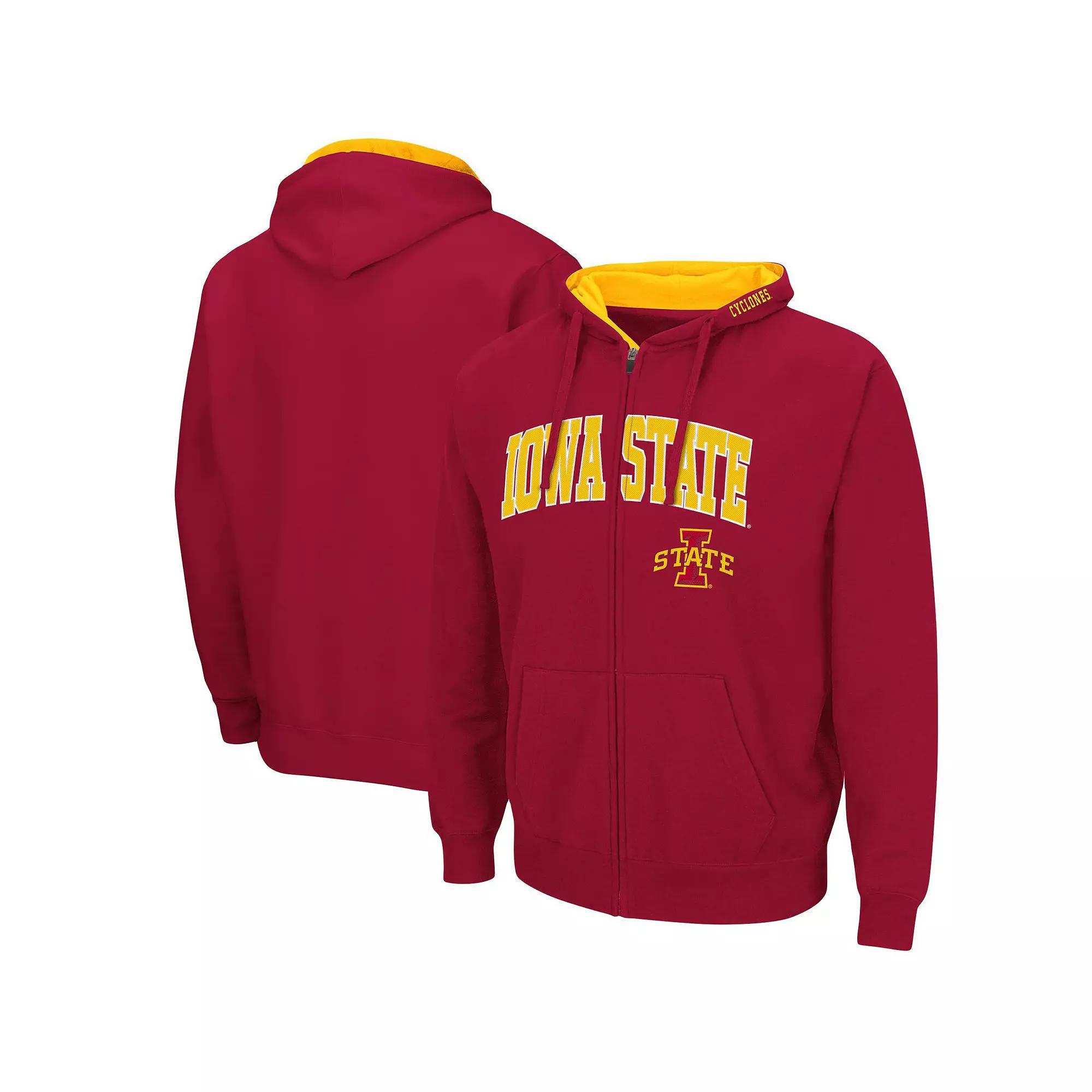 Mens Colosseum Cardinal Iowa State Cyclones Arch & Logo 3.0 Full-Zip Hoodie Product Image