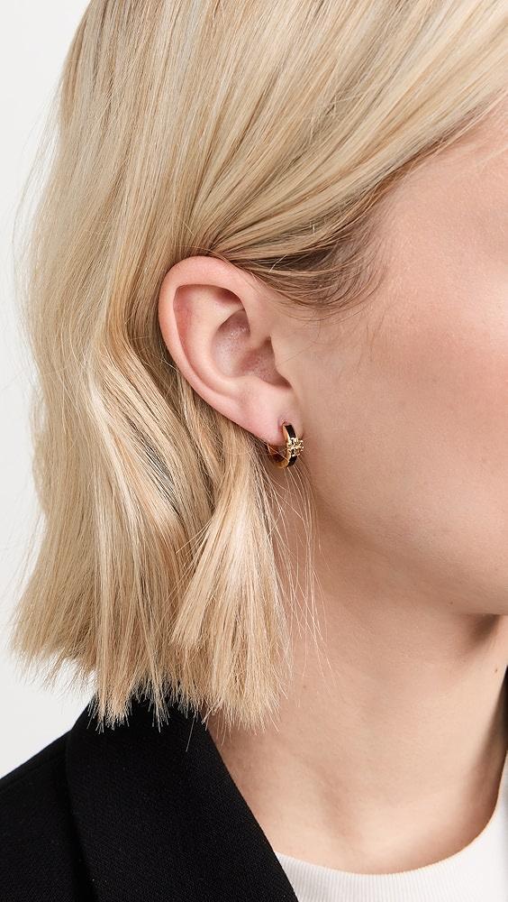 Tory Burch Kira Enamel Huggie Earrings | Shopbop Product Image