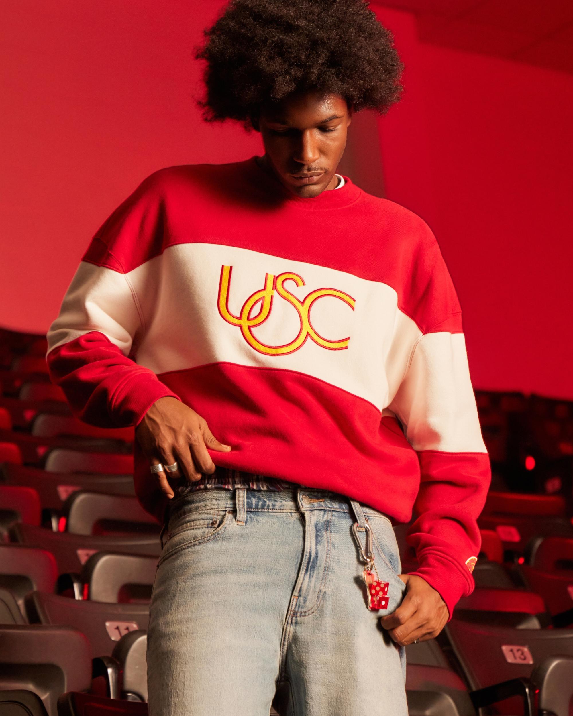 Boxy USC Graphic Crew Sweatshirt Product Image