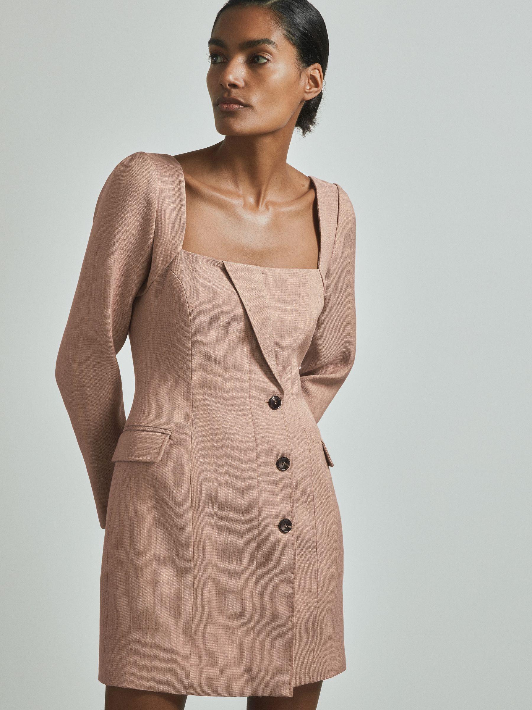 Atelier Tailored Mini Dress in Pink Product Image