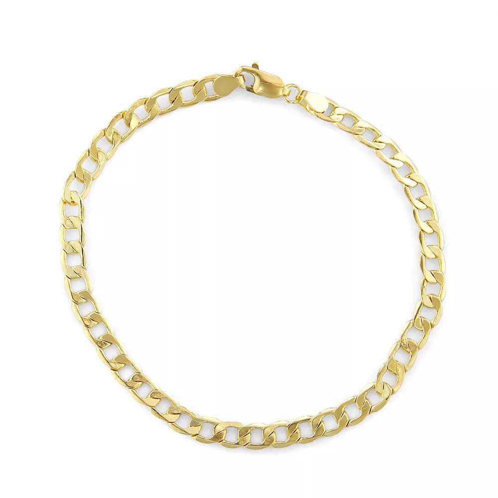 Jordan Blue Men's 14k Gold 5.3mm Cuban Curb Chain Bracelet, Size: 8", Yellow Product Image