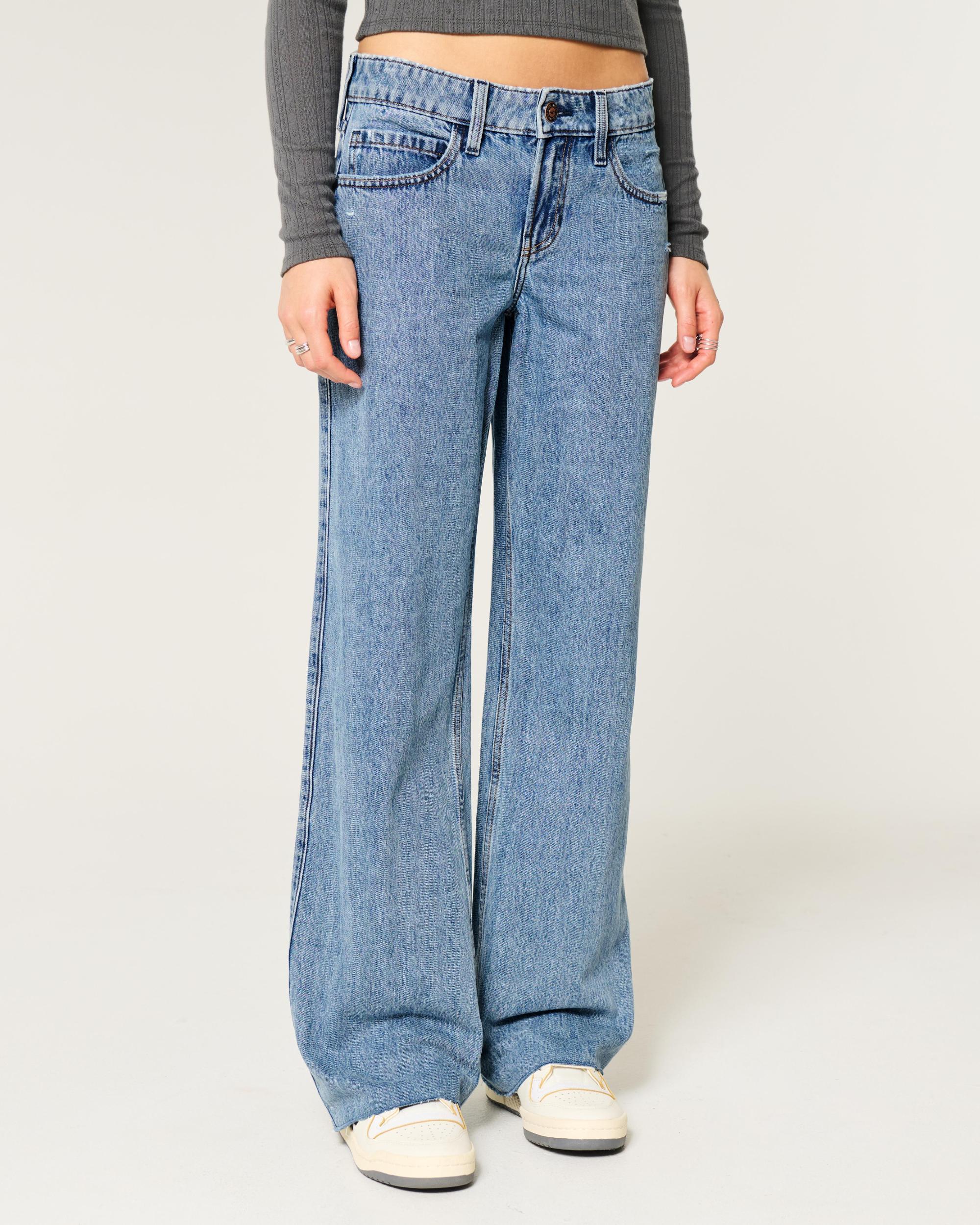 Low-Rise Washed Black Baggy Jeans Product Image