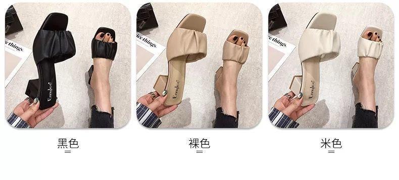 Block Heel Slide Sandals Product Image