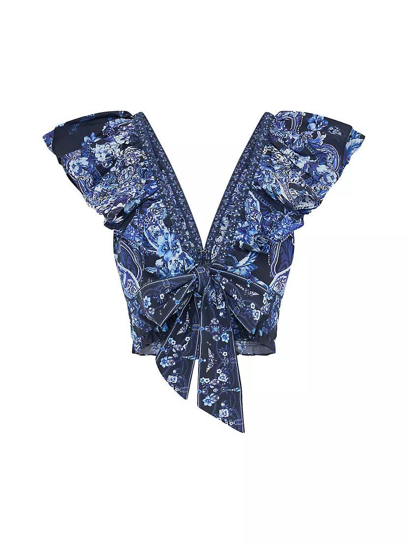 Deep V Frill Short-Sleeve Top Product Image
