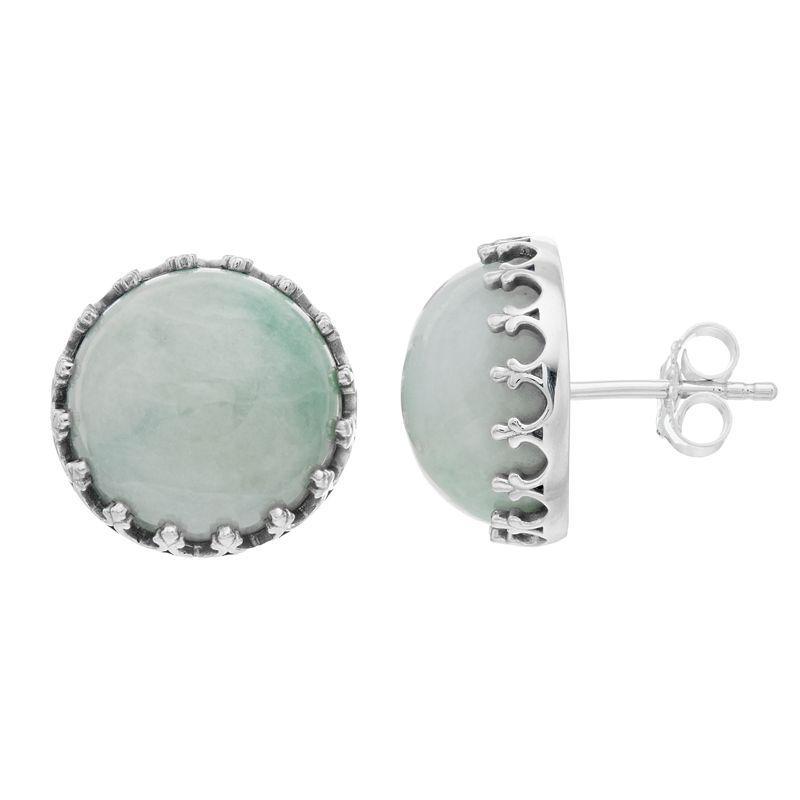 SIRI USA by TJM Sterling Silver Jade Stud Earrings, Women's, Green Product Image