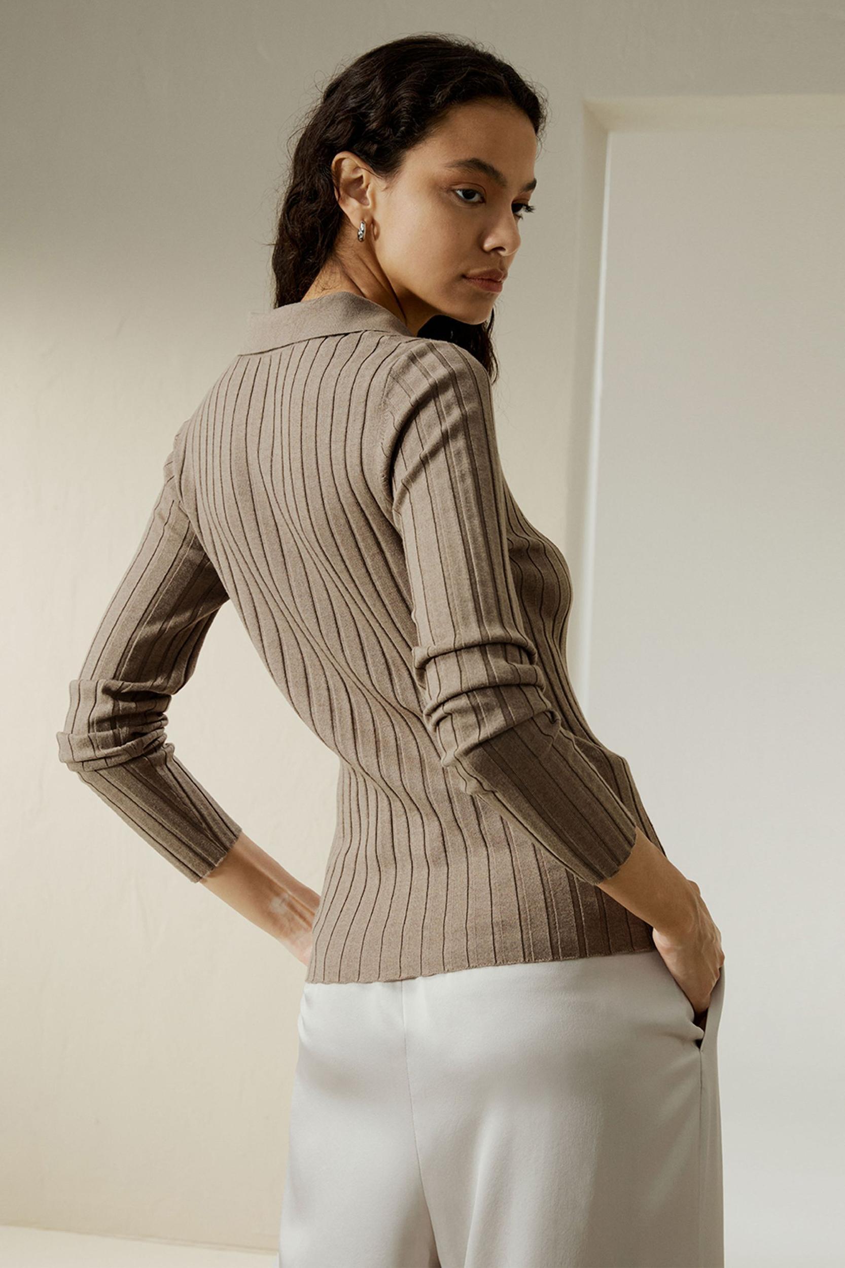 Ribbed Silk-Cashmere Blend Cardigan Product Image