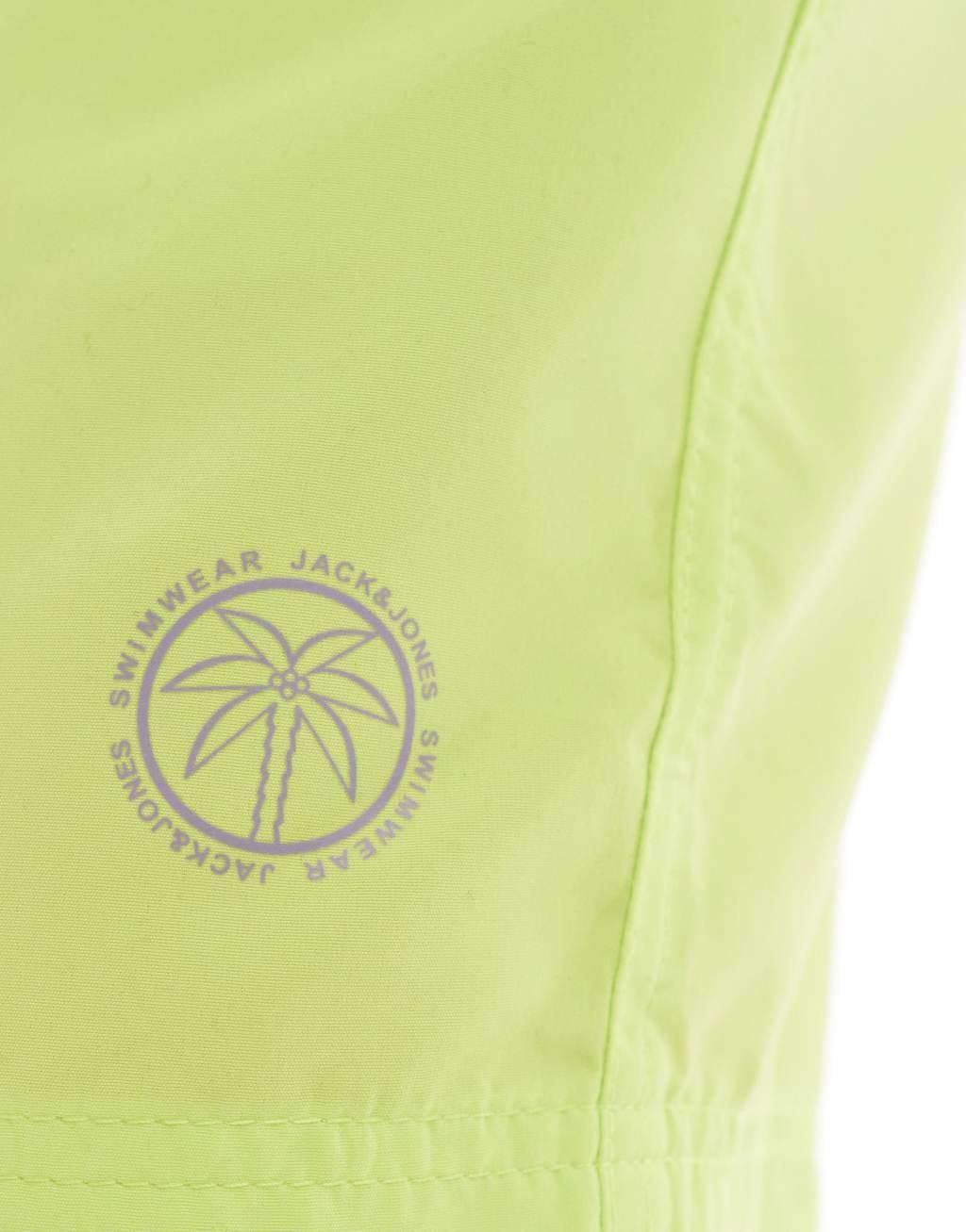 Jack & Jones swim shorts in lime green Product Image