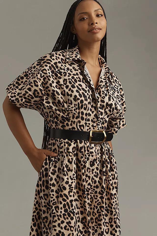 The Tobie Button-Front Pleated Shirt Dress by Exquise Product Image