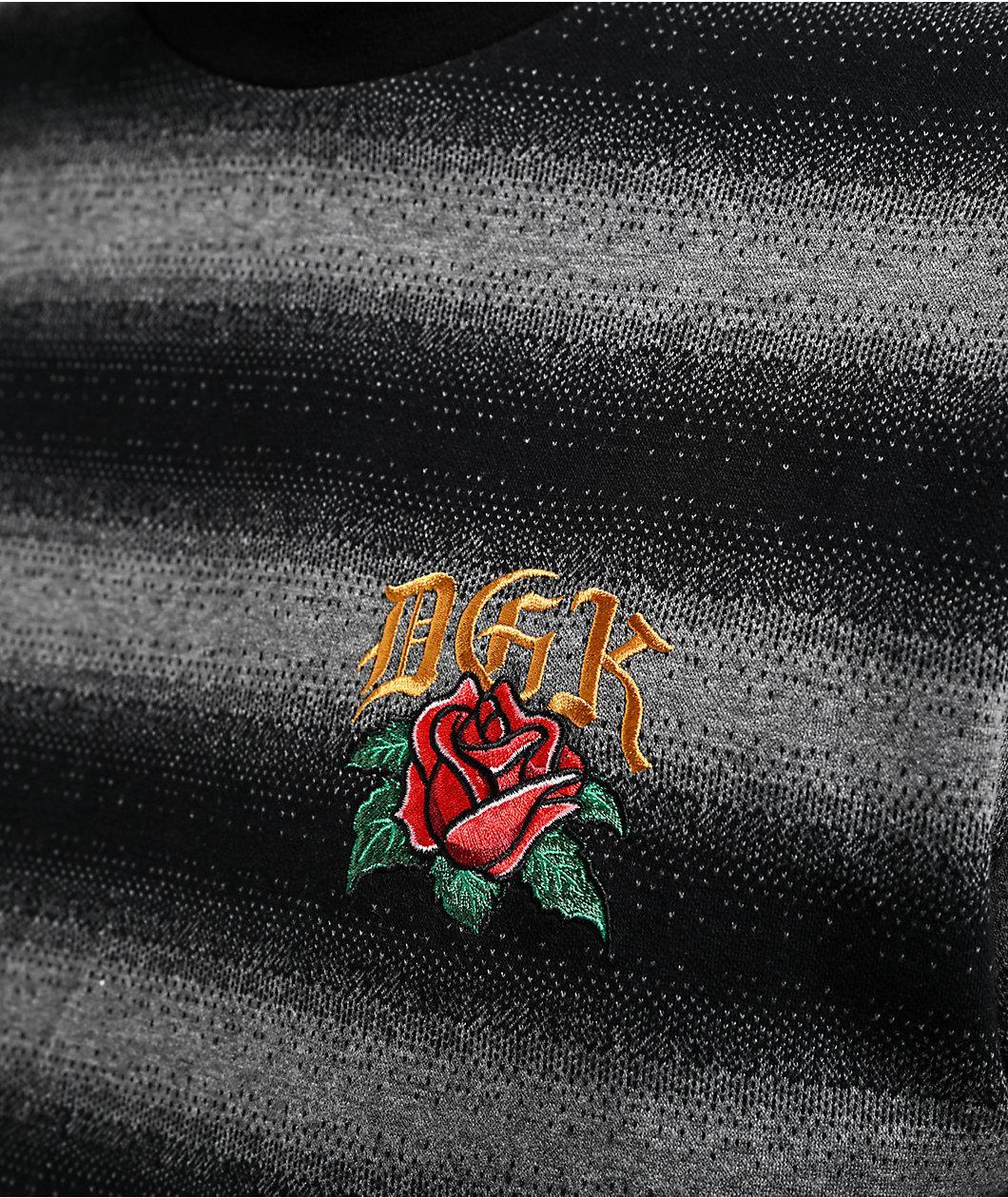 DGK Boulevard Knit Black & Grey Stripe T-Shirt  Product Image