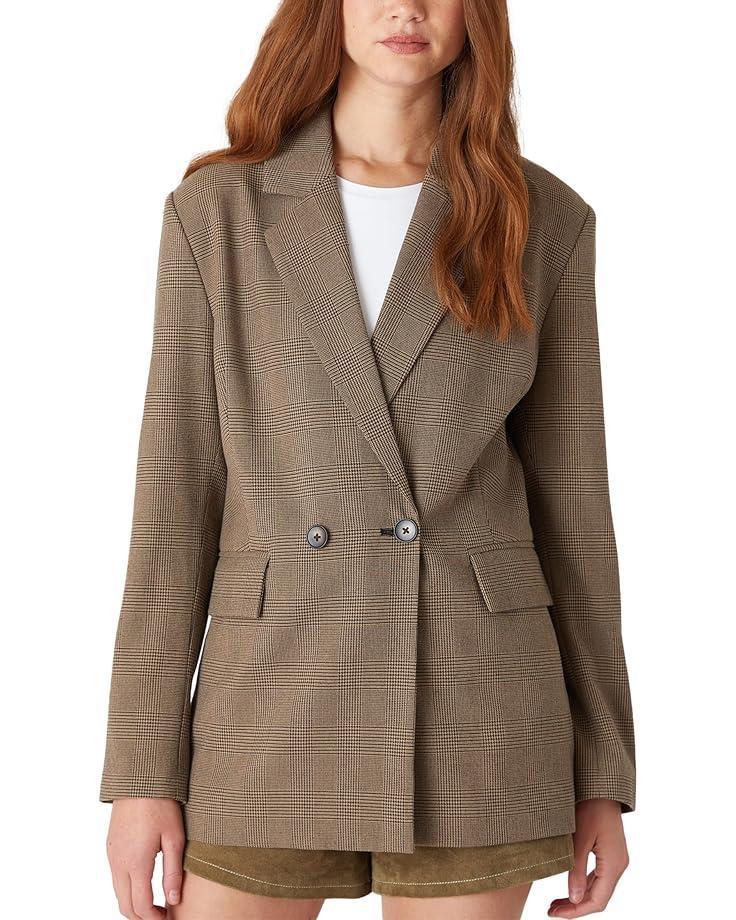 Glen Plaid Cotton Blend Twill Blazer Product Image