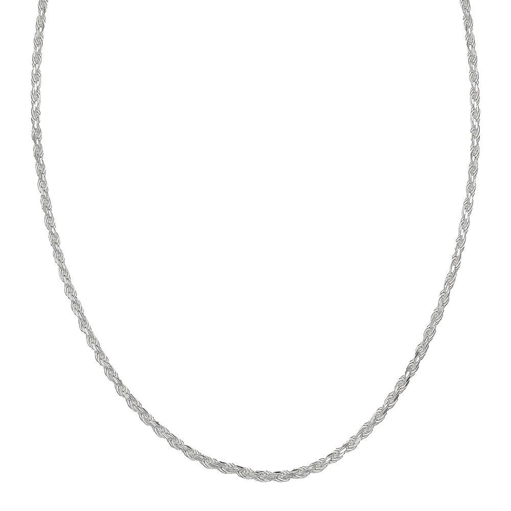 PRIMROSE Sterling Silver Diamond-Cut Rope Chain Necklace, Women's, Size: 18" Product Image