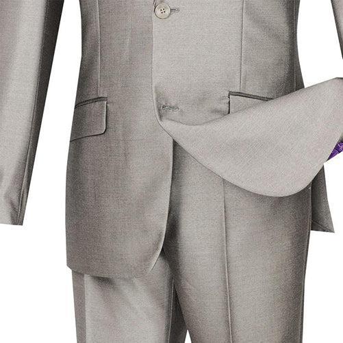 Slim Fit Shiny Sharkskin Men's 2 Piece Suit in Gray Male Product Image