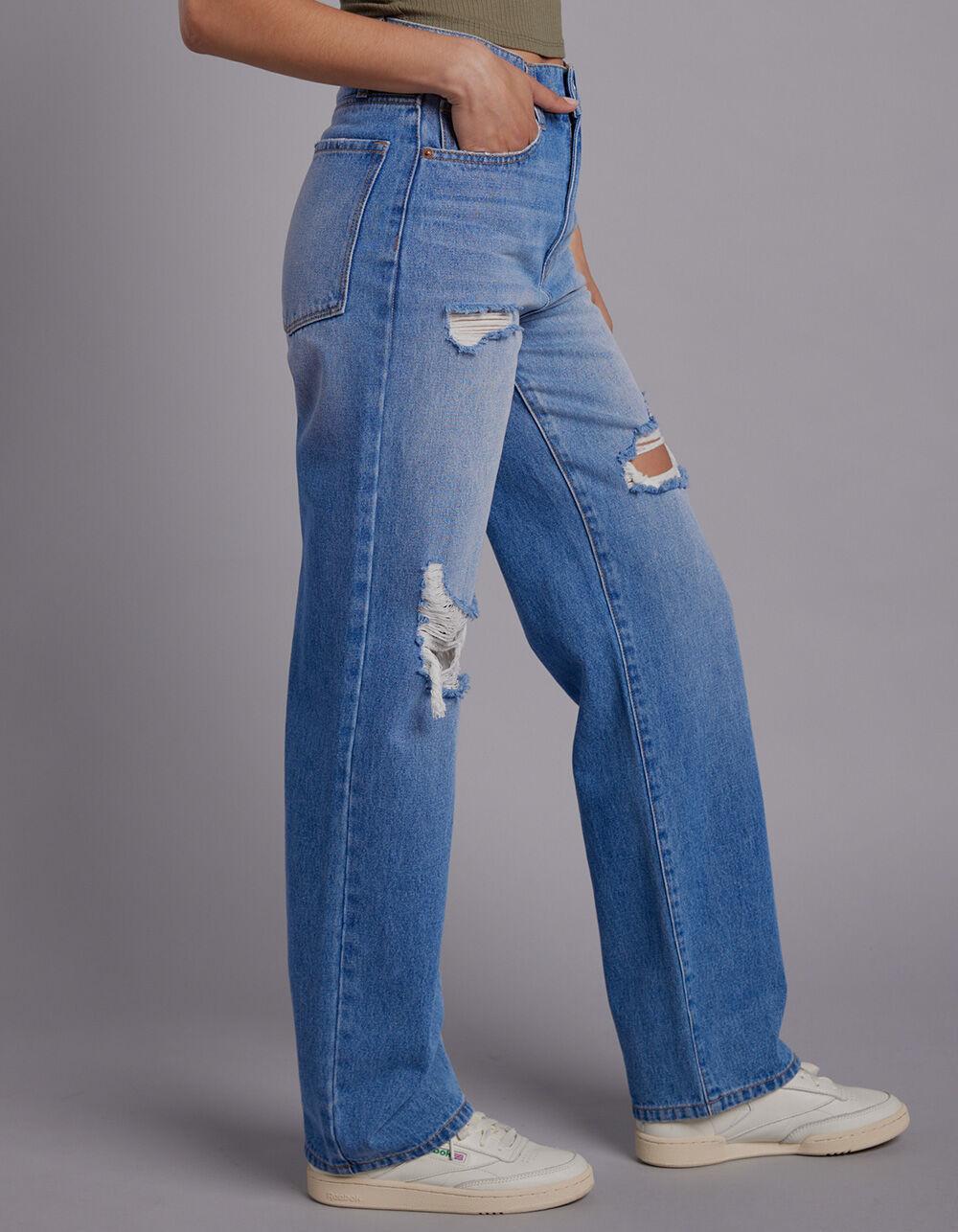 RSQ Womens High Rise Baggy Jeans - MEDIUM WASH Product Image