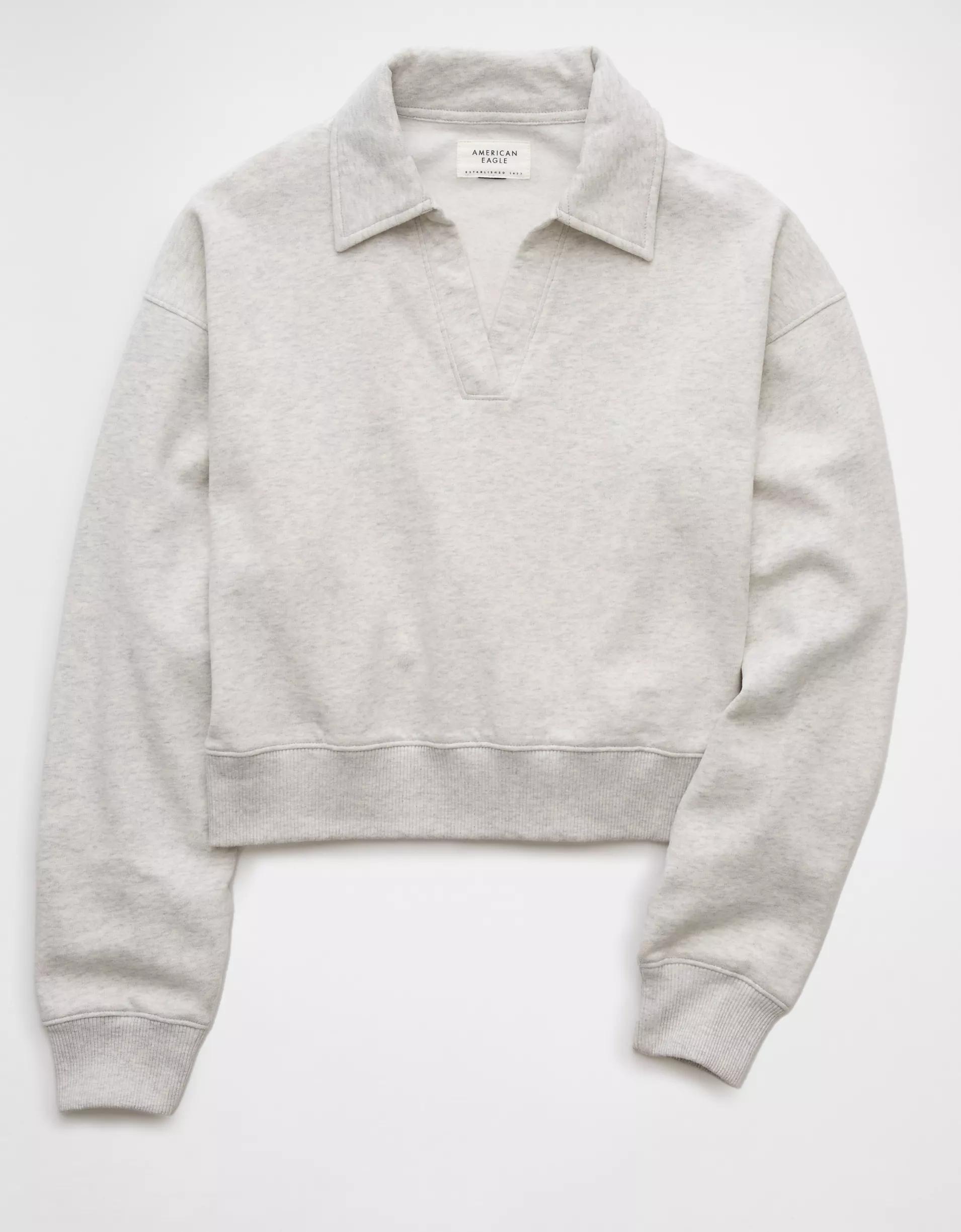 AE Cropped Polo Sweatshirt Product Image