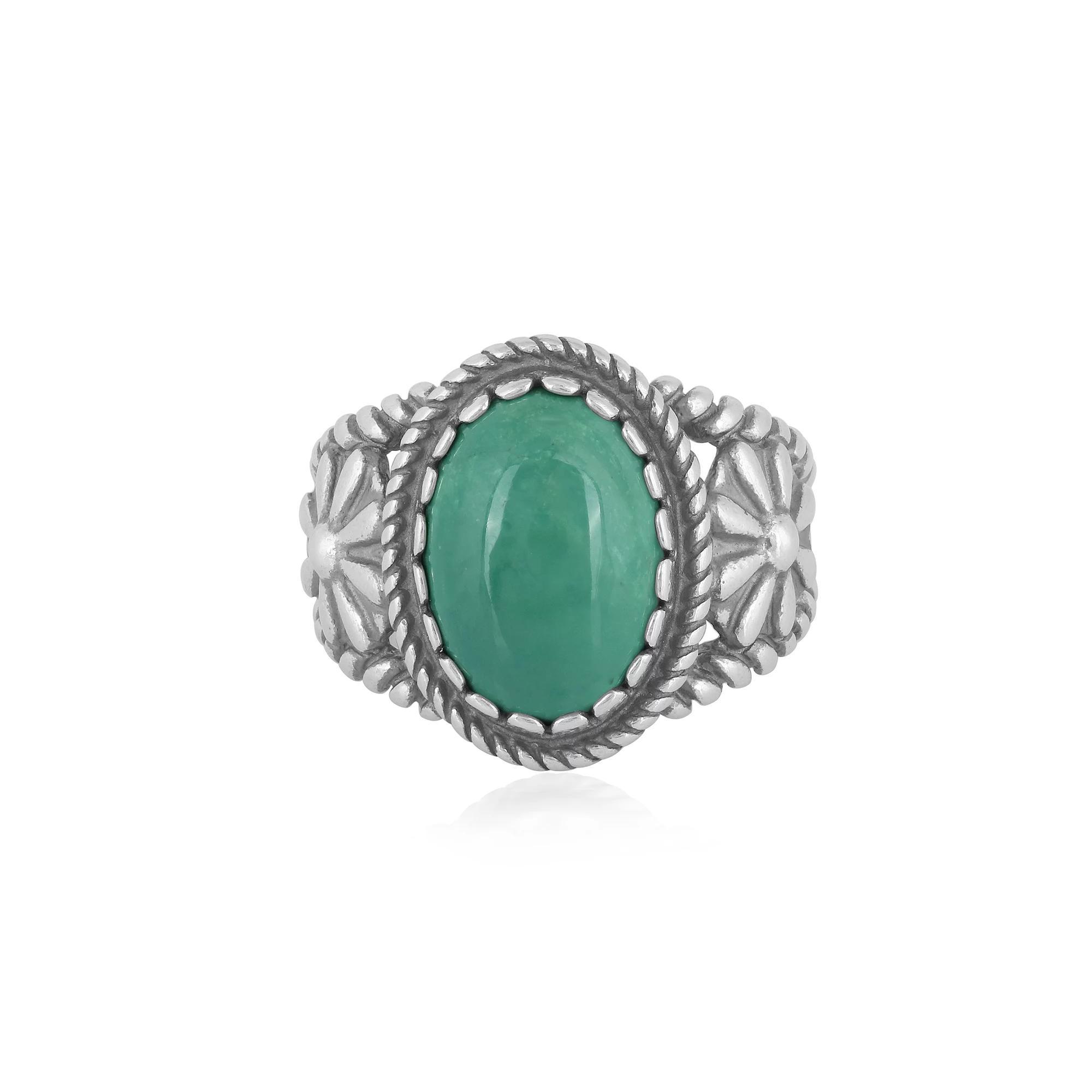 Southwest Spirit® Sterling Silver and Lapis Concha Ring, Women's, Size: 10, Green Turquoise Product Image