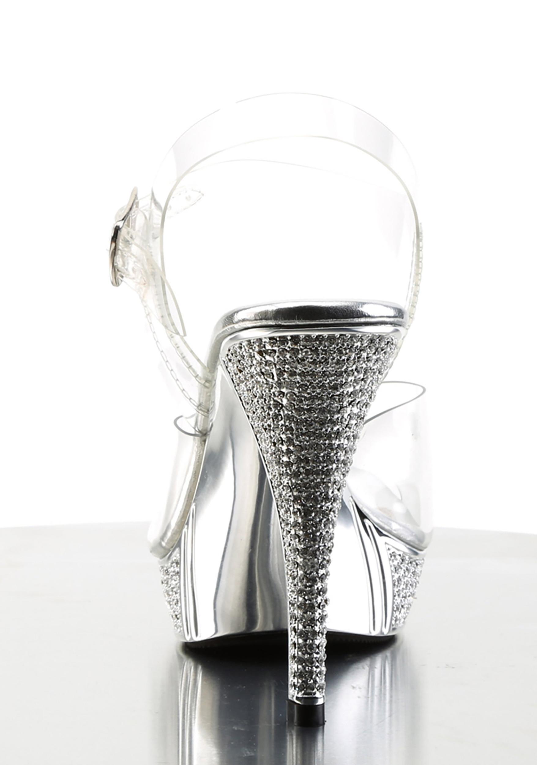 Fabulicious Pleaser Elegant Heels - Clear Rhinestones Product Image