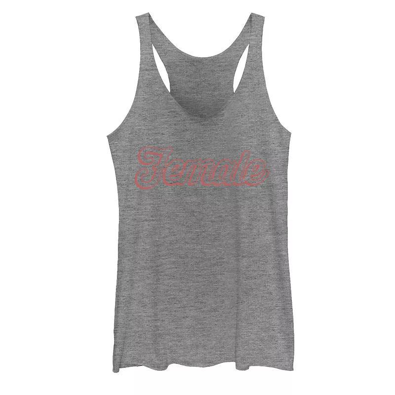 Juniors Female Bubble Red Text Tank Top, Girls Gray Grey Product Image
