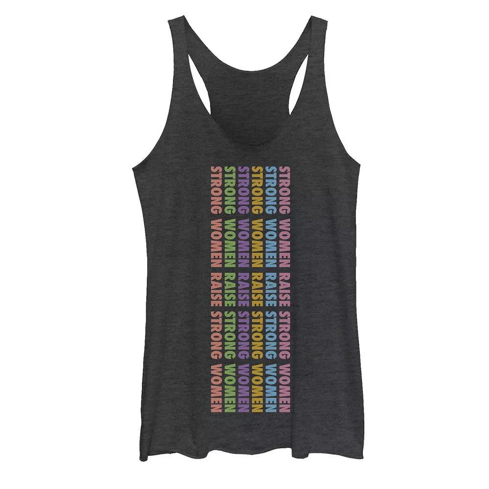 Juniors' "Strong Women" Women's Empowerment Tank Top, Girl's, Size: Medium, Black Grey Product Image