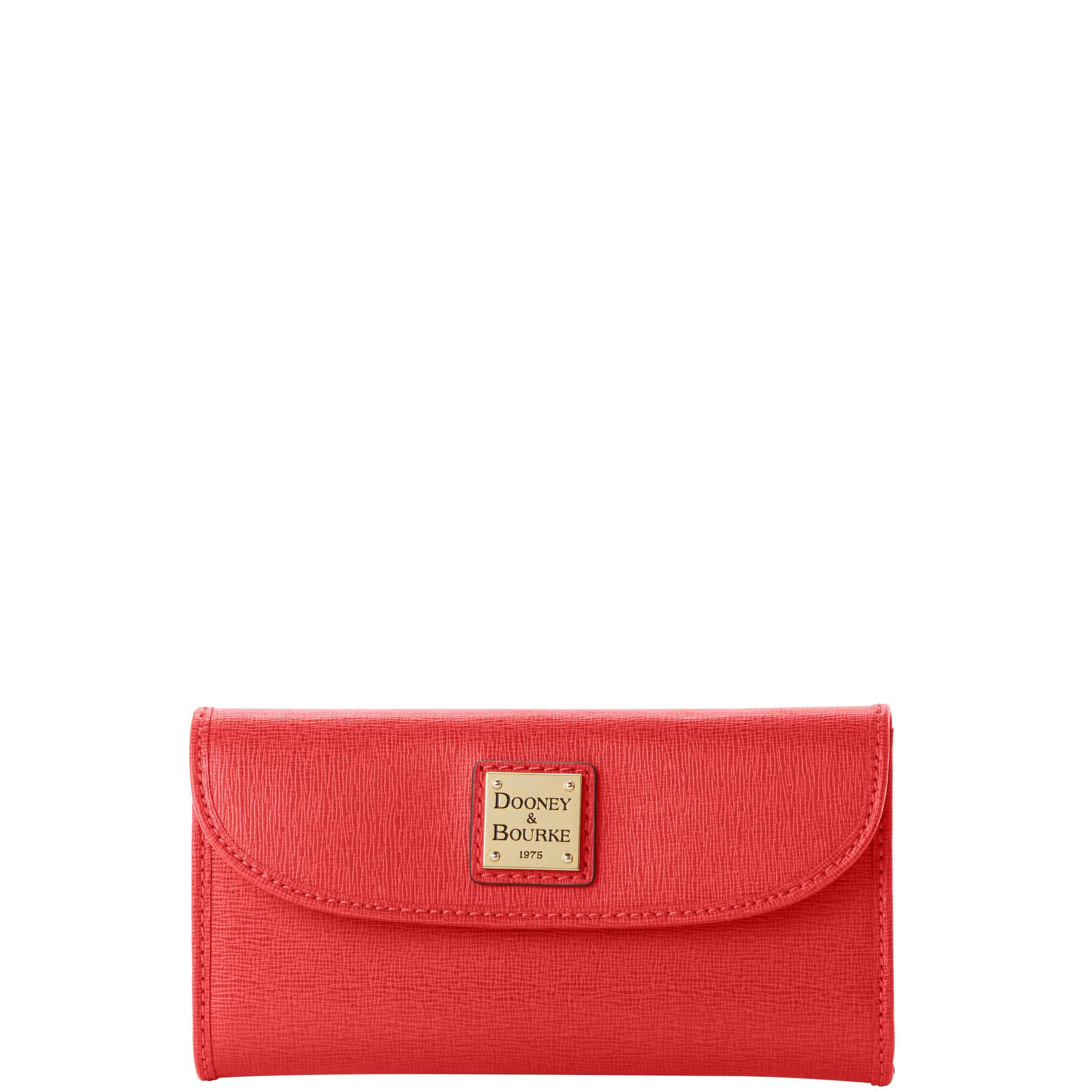 Dooney & Bourke Womens Saffiano Continental Leather Clutch Bag in Ivy Product Image