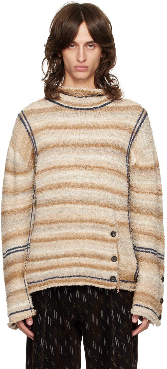 KIKO KOSTADINOV Beige Scarpitta Turtleneck In Beige& Grey Mix/grey Product Image